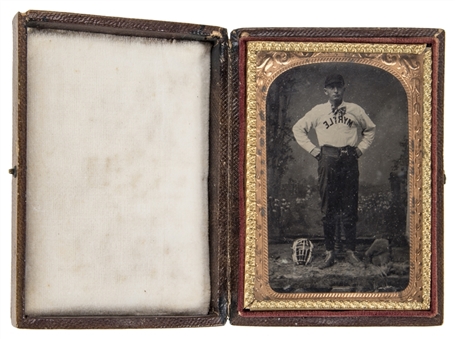 Circa 1880s Baseball Catcher Tintype